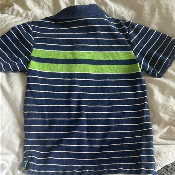 ✨Old Navy Blue and Green Striped Polo Shirt - Picture 2 of 3